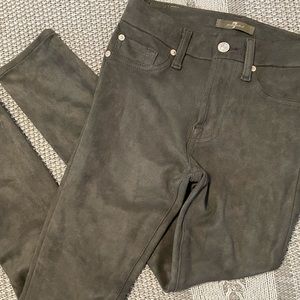 7 for all mankind faux suede skinny jeans 24 charcoal grey